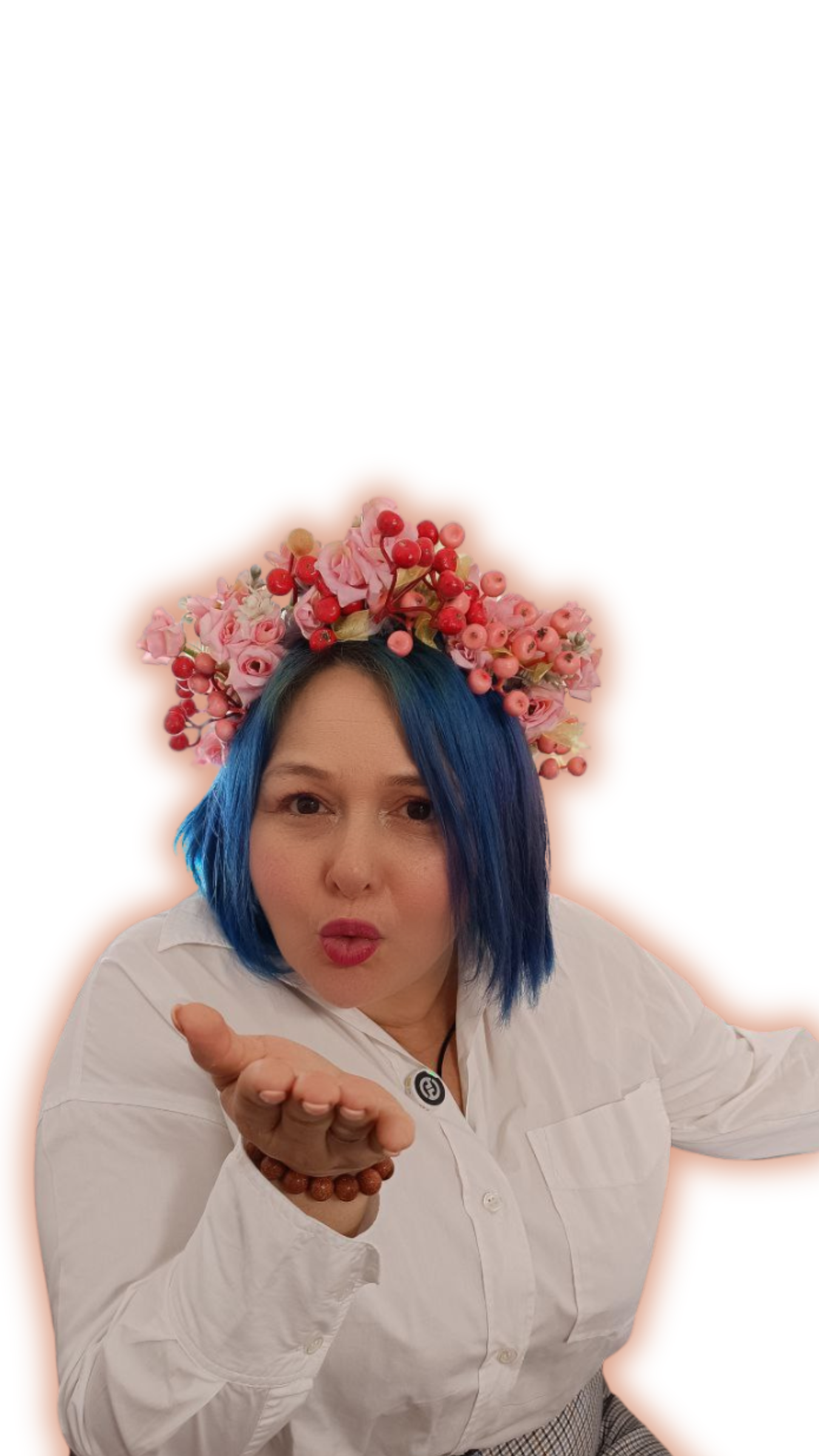 Bivi de los Ángeles enviando un beso